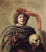 Frans Hals Young Man Holding a Skull oil painting